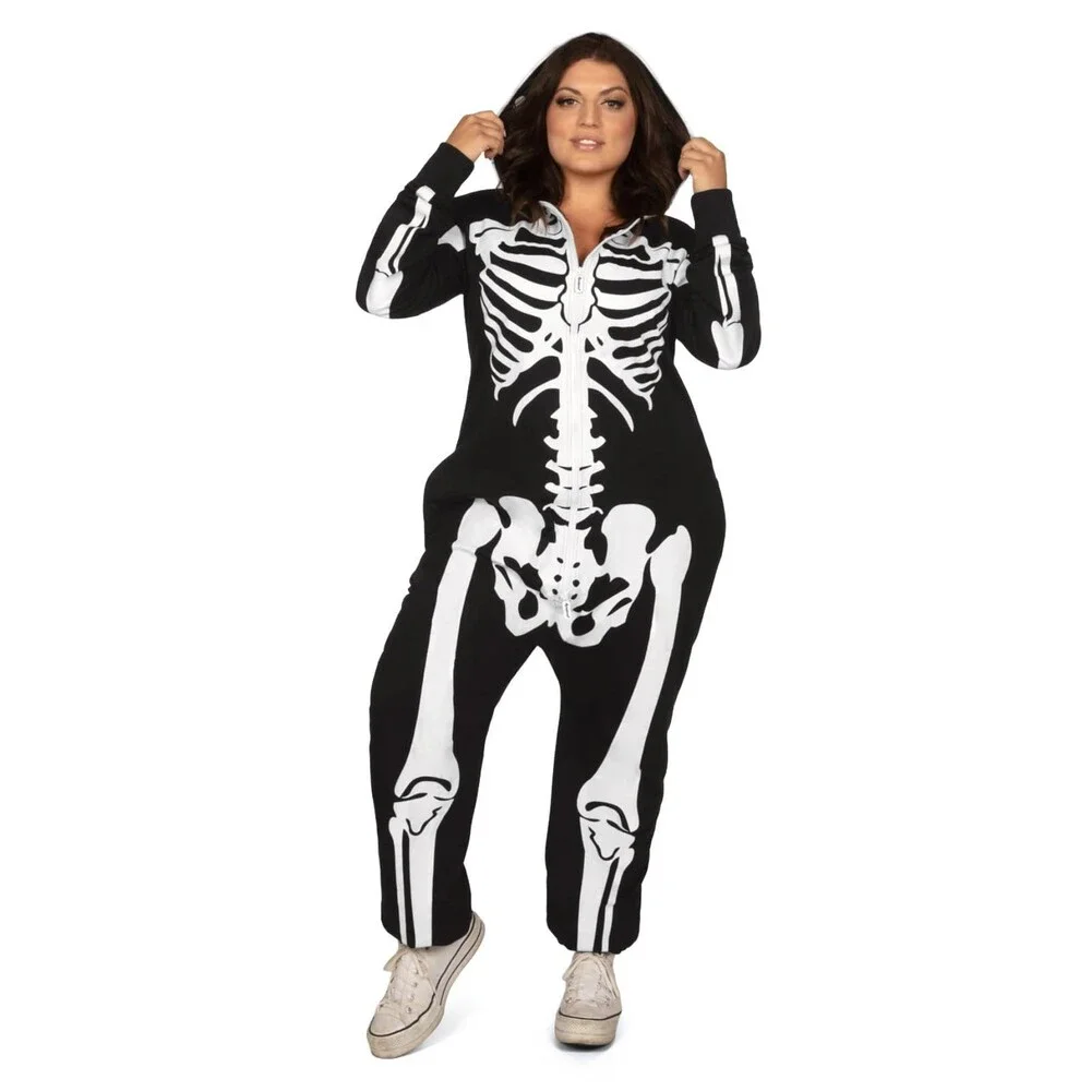 Women’s Skeleton Halloween Costume – Comfortable Adult Outfit (Medium)